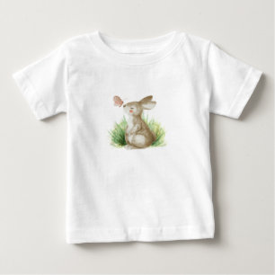 Baby T-Shirt med bunny och fjäril.