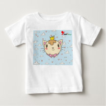 Baby T-Shirt med Cute Cat Design - Adsible och C