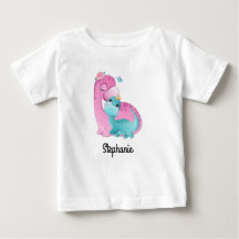 Baby T-shirt med eget namn | dinosaurier