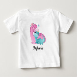 Baby T-shirt med eget namn | dinosaurier