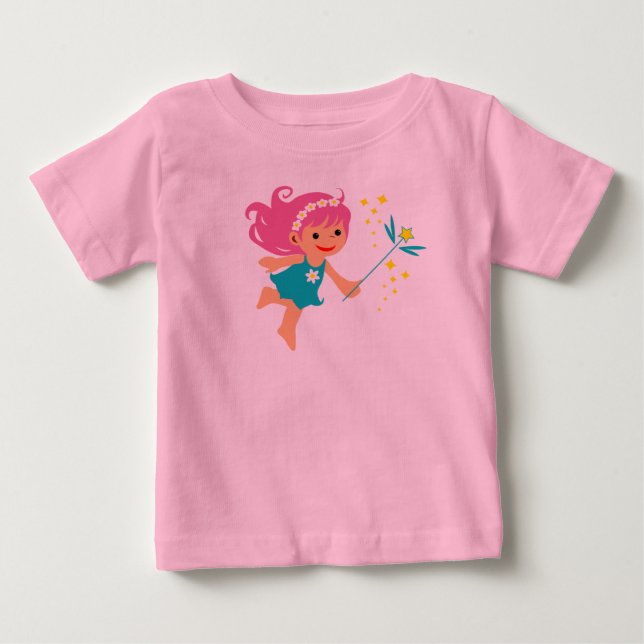 Baby t-shirt med fe-girl (Framsida)