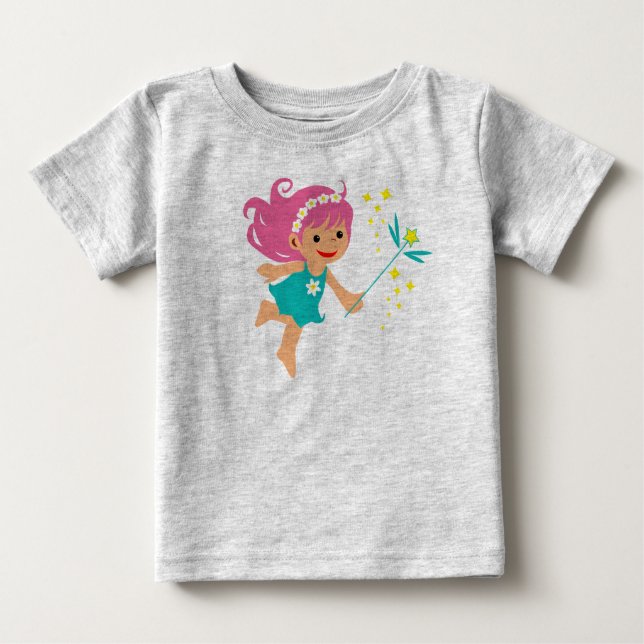 Baby t-shirt med fe-girl (Framsida)