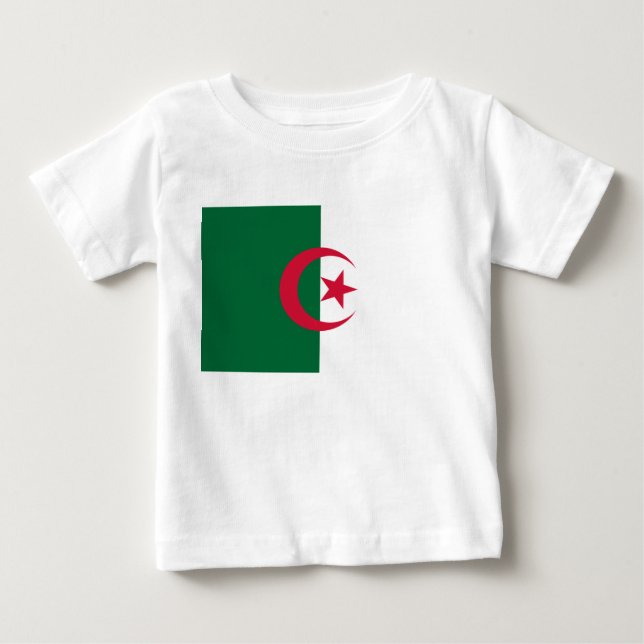 Baby T-Shirt med Flagga Algeriet (Framsida)