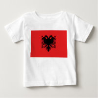 Baby T-Shirt med Flagga av Albanien