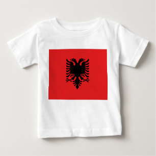 Baby T-Shirt med Flagga av Albanien