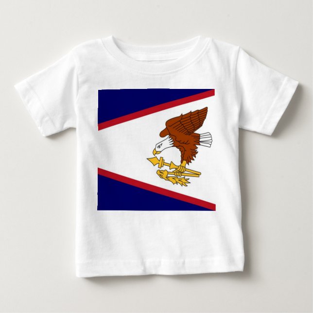 Baby T-Shirt med Flagga av Amerikanska Samoa (Framsida)