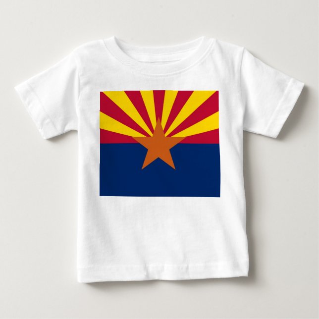 Baby T-Shirt med Flagga av Arizona, USA (Framsida)