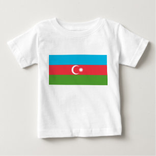 Baby T-Shirt med Flagga av Azerbajdzjan