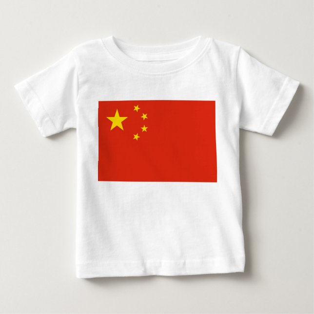 Baby T-Shirt med Flagga av China (Framsida)