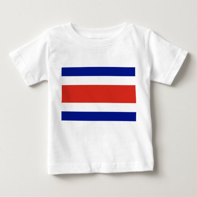 Baby T-Shirt med Flagga av Costa Rica (Framsida)