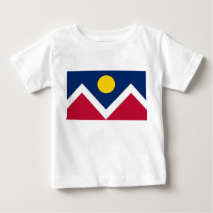 Baby T-Shirt med Flagga av Denver City, Colorado