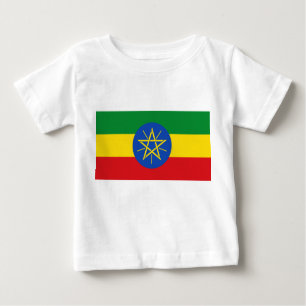 Baby T-Shirt med Flagga av Etiopien