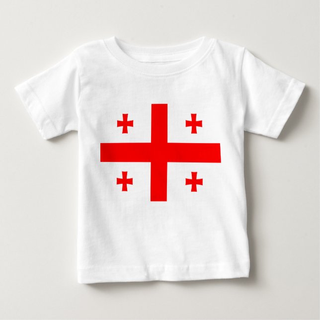 Baby T-Shirt med Flagga av Georgien (Framsida)
