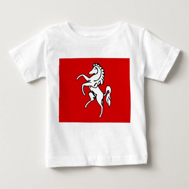 Baby T-Shirt med Flagga av Kent, England (Framsida)