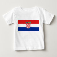 Baby T-Shirt med Flagga av Kroatien