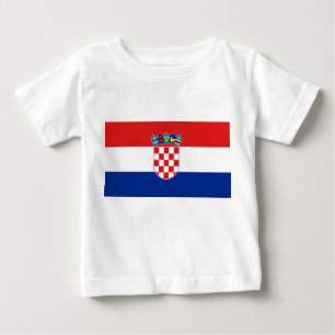 Baby T-Shirt med Flagga av Kroatien