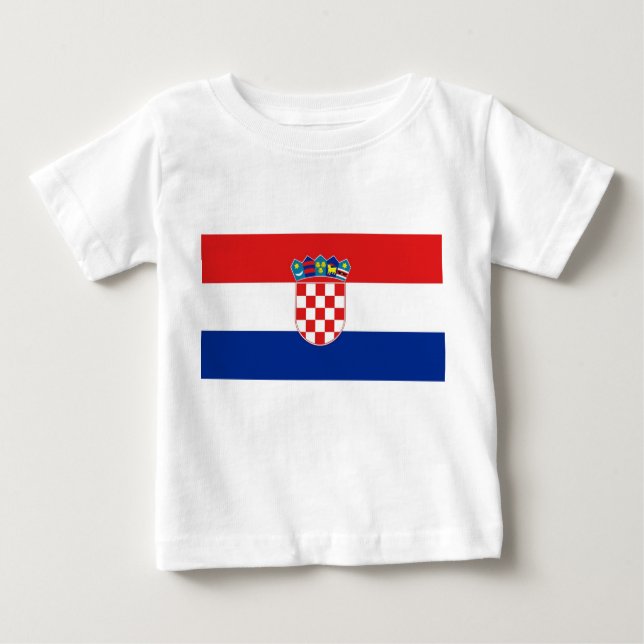 Baby T-Shirt med Flagga av Kroatien (Framsida)
