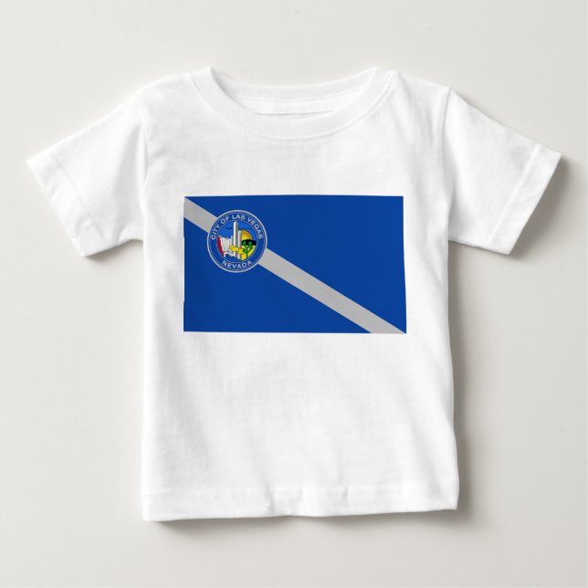 Baby T-Shirt med Flagga av Las Vegas City, USA (Framsida)