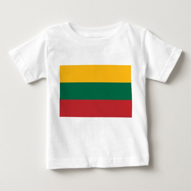 Baby T-Shirt med Flagga av Litauen (Framsida)