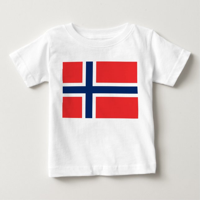 Baby T-Shirt med Flagga av Norge (Framsida)