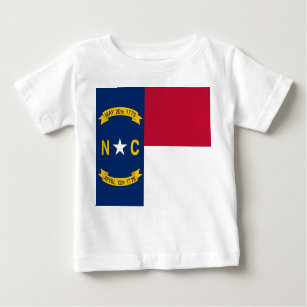 Baby T Shirt med Flagga av North Carolina