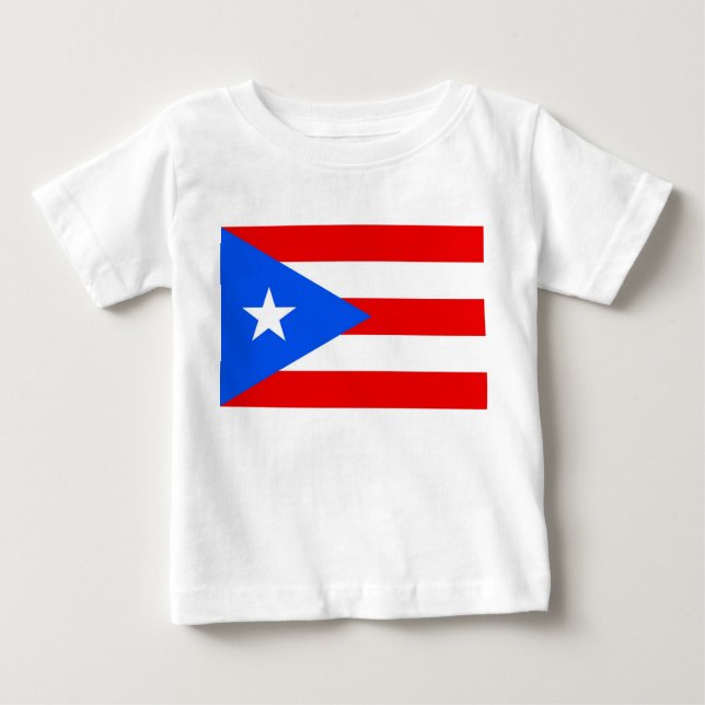 Baby T Shirt med Flagga av Puerto Rico, USA (Framsida)
