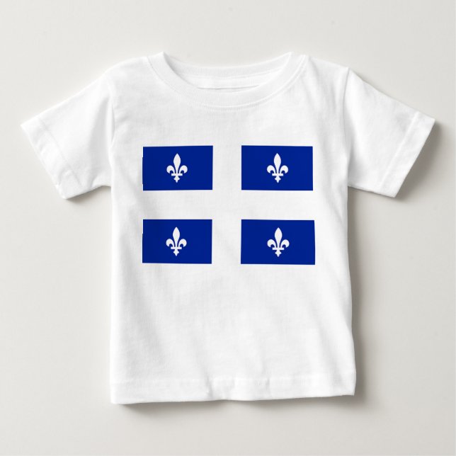 Baby T-Shirt med Flagga av Quebec (Framsida)