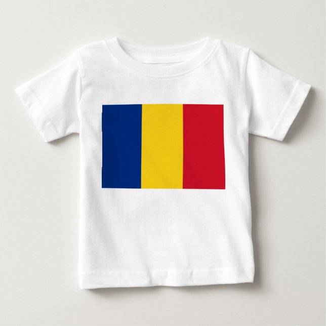 Baby T-Shirt med Flagga av Rumänien (Framsida)