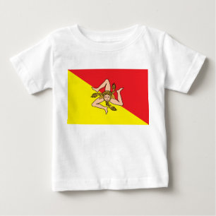 Baby T-Shirt med Flagga av Sicilien, Italien