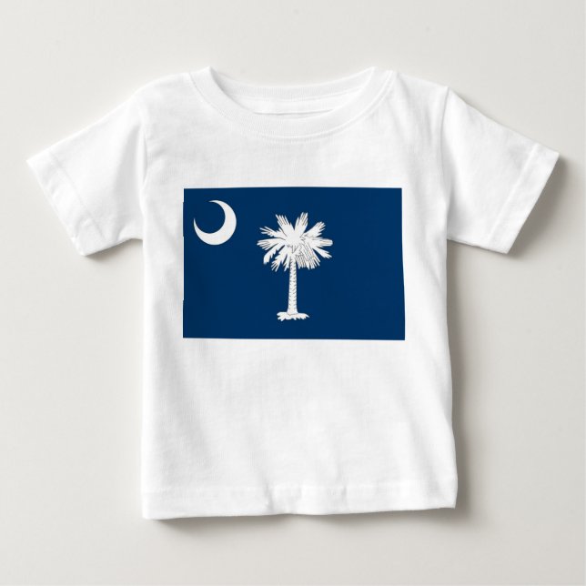 Baby T Shirt med Flagga av South Carolina (Framsida)