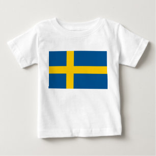 Baby T-Shirt med Flagga av Sverige