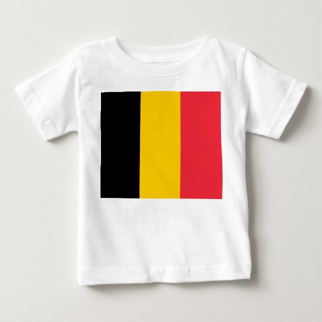 Baby T-Shirt med Flagga Belgien (Framsida)