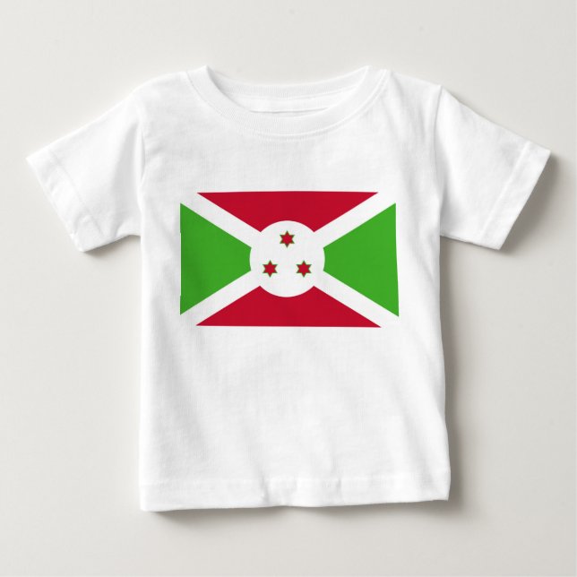 Baby T-Shirt med Flagga Burundi (Framsida)