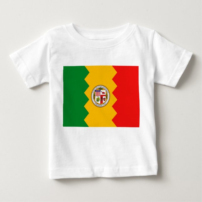 Baby T-Shirt med Flagga från Los Angeles,USA (Framsida)