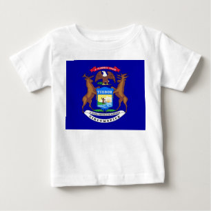 Baby T-Shirt med Flagga från Michigan, USA