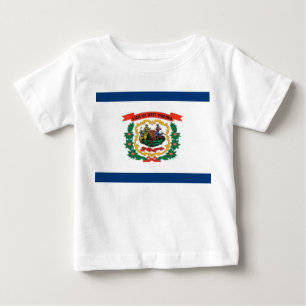 Baby T Shirt med Flagga från Väster Virginia, USA
