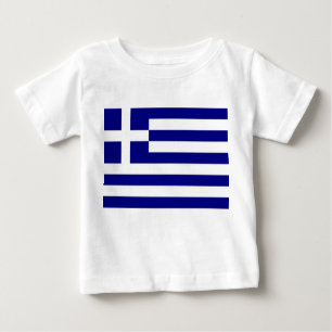 Baby T-Shirt med Flagga Grekland
