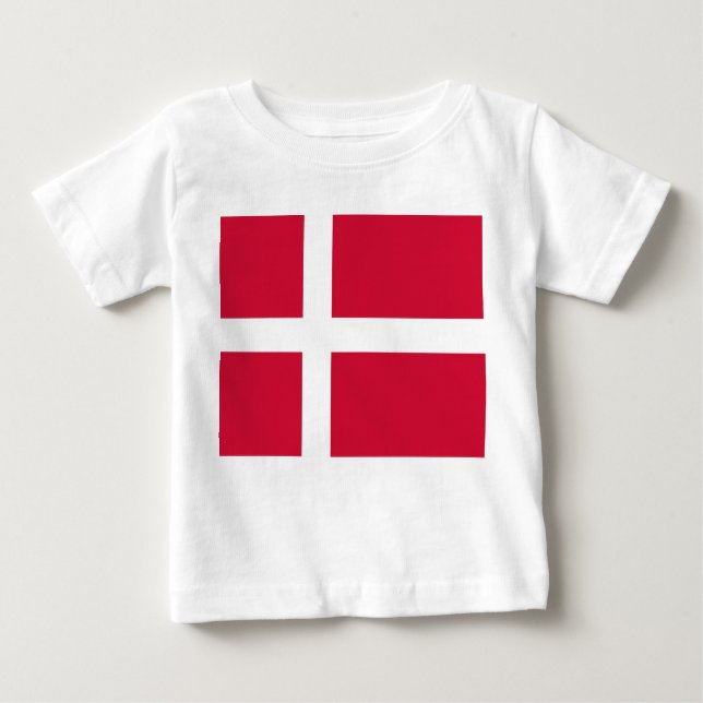 Baby T-Shirt med Flagga i Danmark (Framsida)