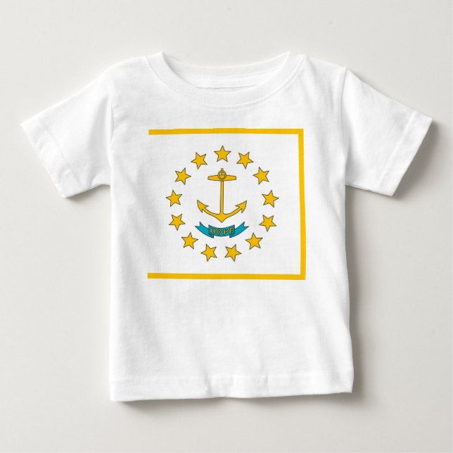 Baby T Shirt med Flagga i Rhode island (Framsida)