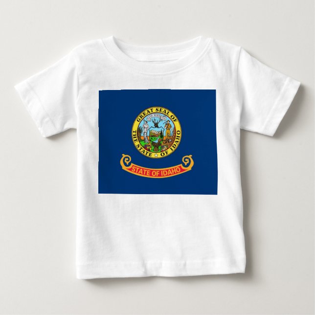 Baby T Shirt med Flagga Idaho (Framsida)