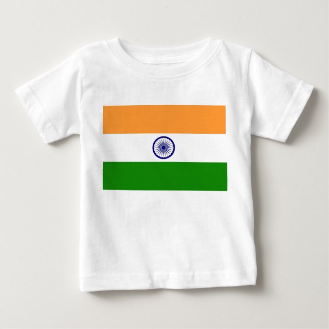 Baby T-Shirt med Flagga Indien (Framsida)
