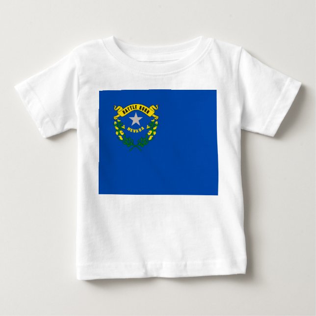 Baby T Shirt med Flagga Nevada (Framsida)