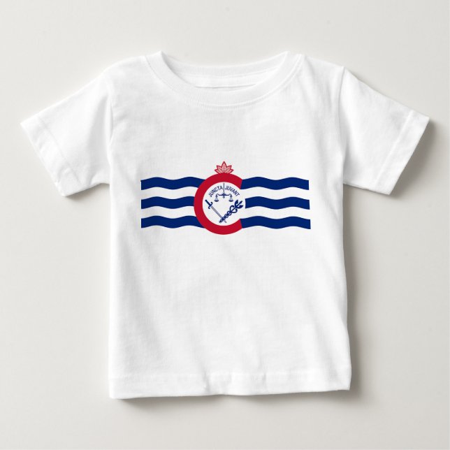 Baby T-Shirt med Flagga of Cincinnati City, USA (Framsida)