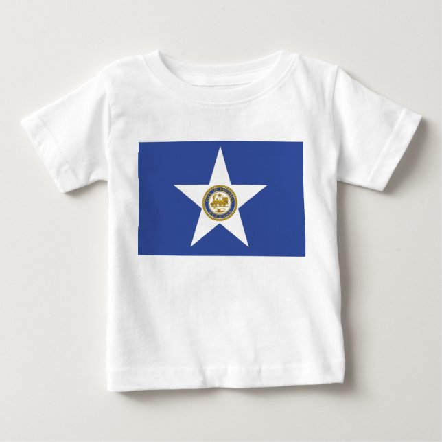 Baby T-Shirt med Flagga of Houston, USA (Framsida)