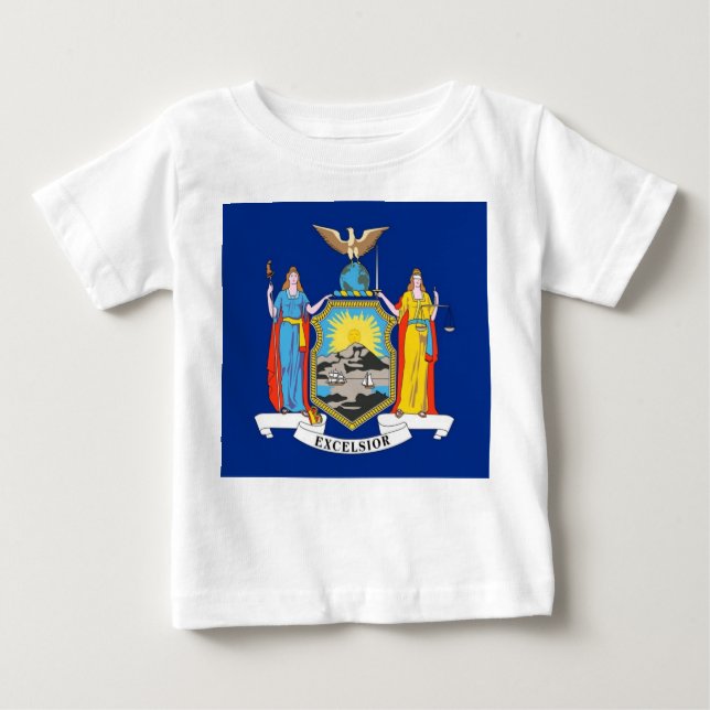 Baby T Shirt med Flagga of New York, USA (Framsida)