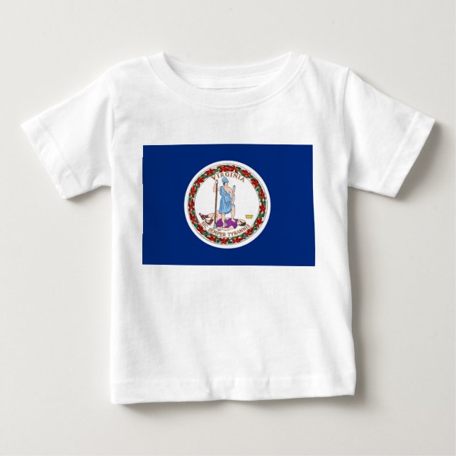 Baby T Shirt med Flagga of Virginia, USA (Framsida)