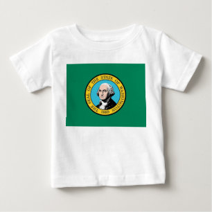 Baby T Shirt med Flagga of Washington State, USA