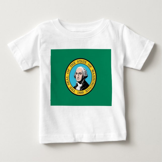 Baby T Shirt med Flagga of Washington State, USA (Framsida)