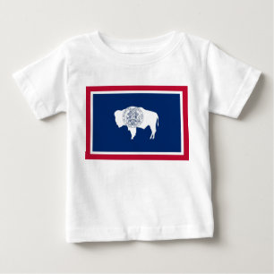 Baby T Shirt med Flagga of Wyoming, USA