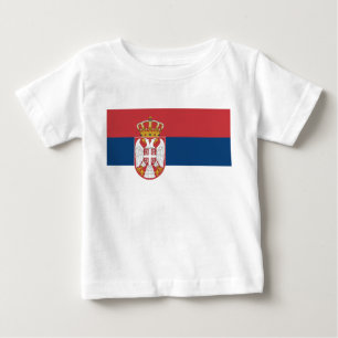Baby T-Shirt med Flagga Serbien